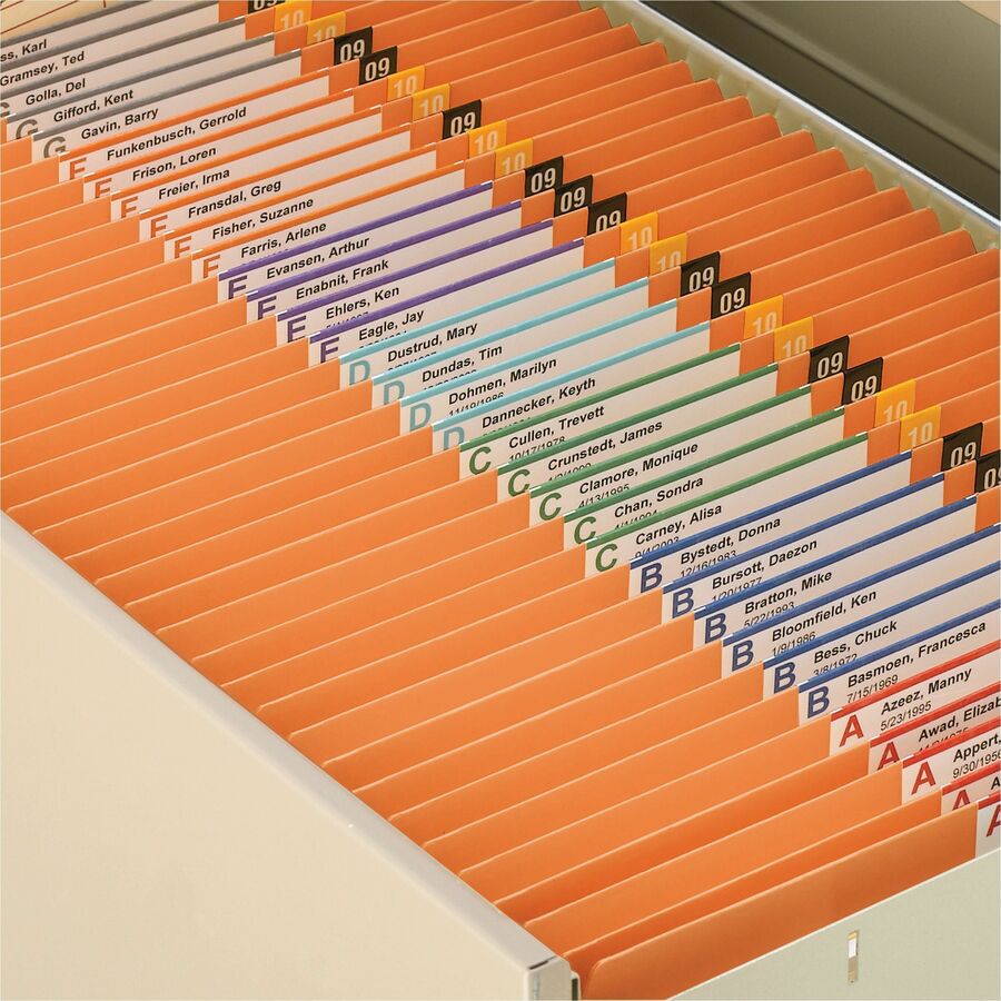 Smead Colored Straight Tab Cut Letter Recycled Top Tab File Folder - 8 1/2" x 11" - 3/4" Expansion - 11 pt. - 2 Plys - Orange - Reinforced Tab - 10% Recycled - 100 / Box