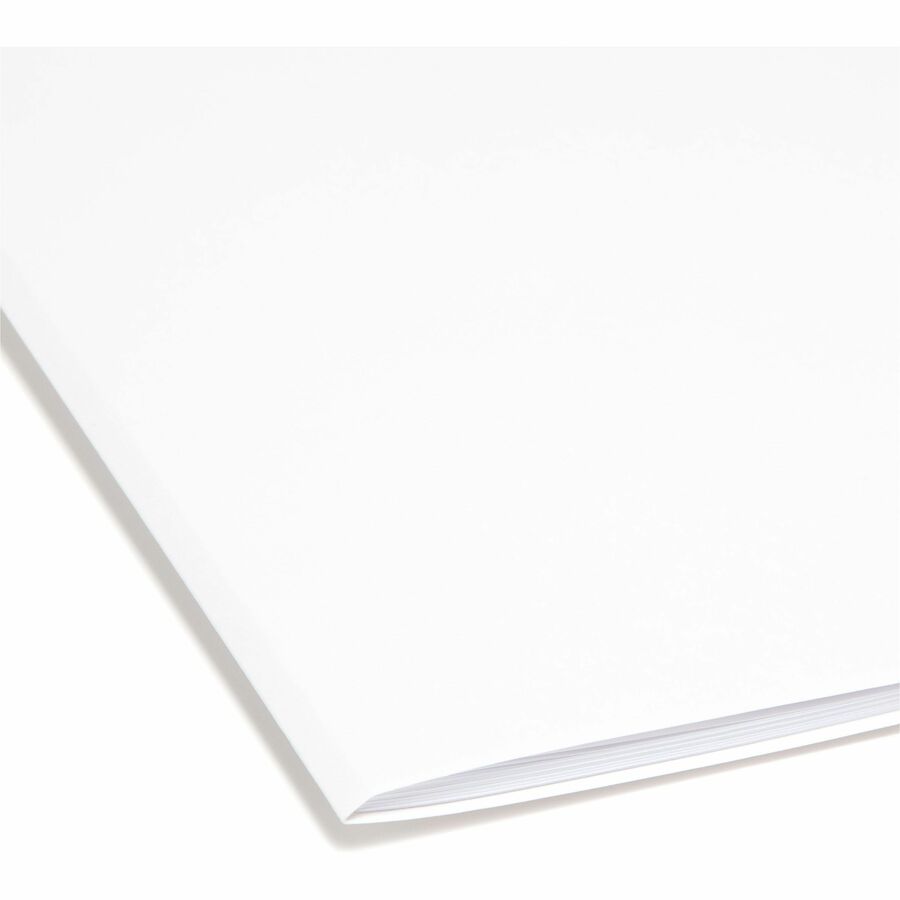 Smead Colored Straight Tab Cut Letter Recycled Top Tab File Folder - 8 1/2" x 11" - 3/4" Expansion - 11 pt. - 2 Plys - White - 10% Recycled - 100 / Box
