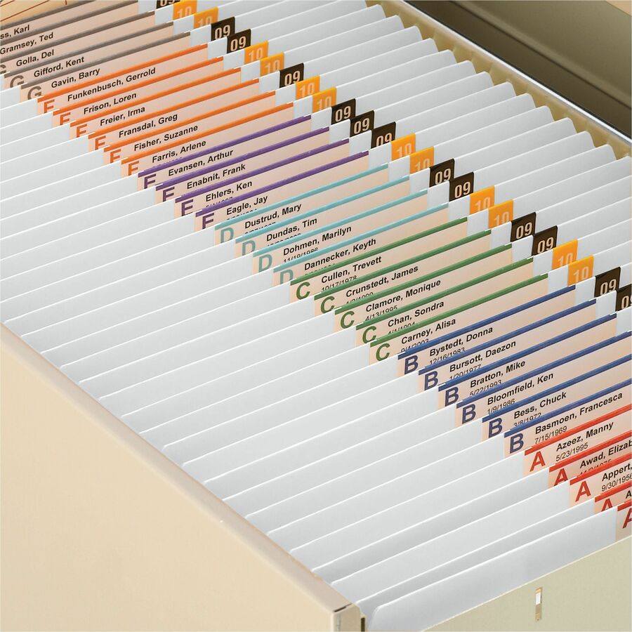 Smead Colored Straight Tab Cut Letter Recycled Top Tab File Folder - 8 1/2" x 11" - 3/4" Expansion - 11 pt. - 2 Plys - White - 10% Recycled - 100 / Box