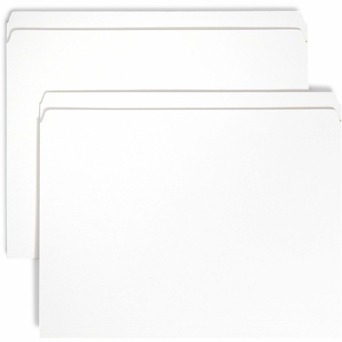 Smead Colored Straight Tab Cut Letter Recycled Top Tab File Folder - 8 1/2" x 11" - 3/4" Expansion - 11 pt. - 2 Plys - White - 10% Recycled - 100 / Box