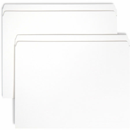 Smead Colored Straight Tab Cut Letter Recycled Top Tab File Folder - 8 1/2" x 11" - 3/4" Expansion - 11 pt. - 2 Plys - White - 10% Recycled - 100 / Box