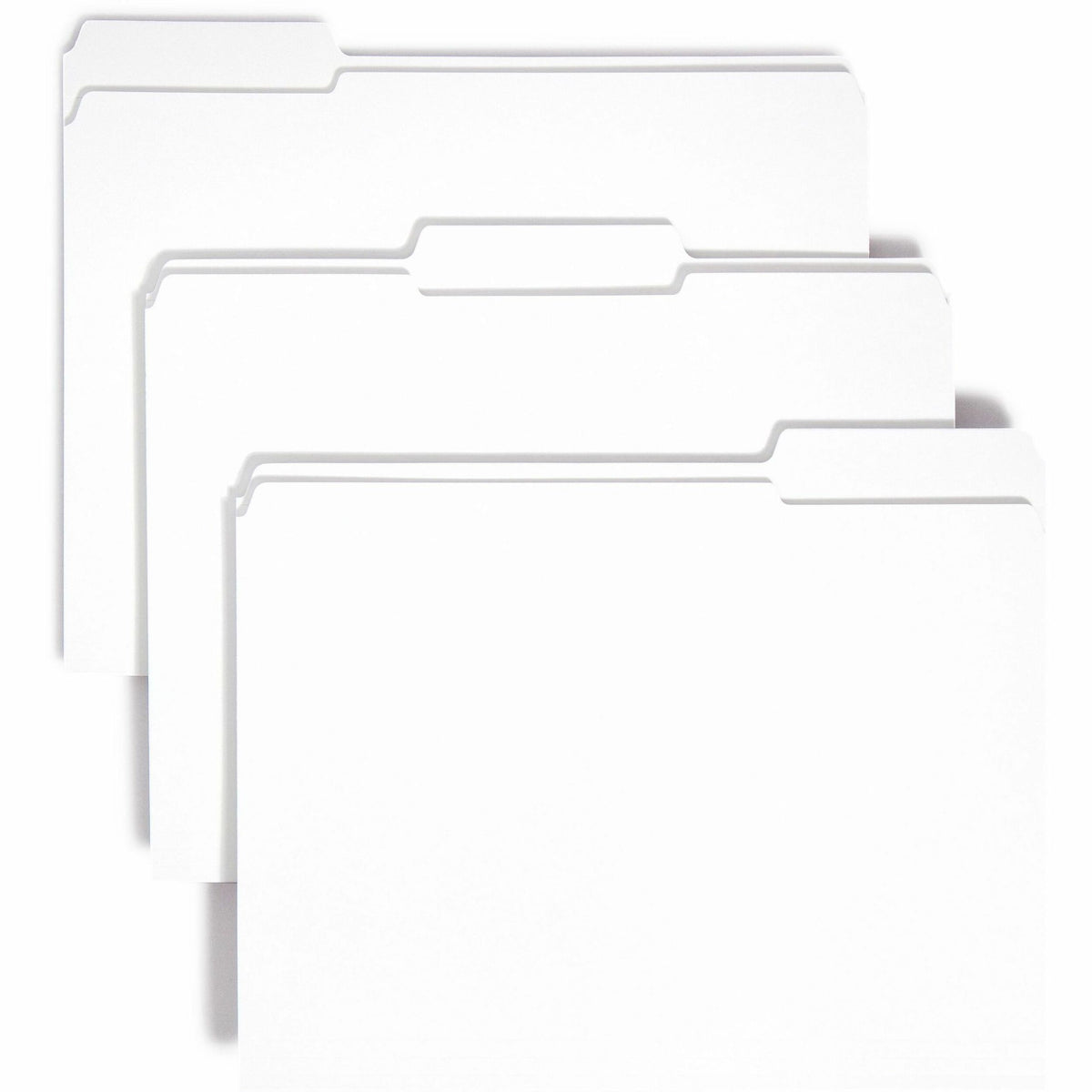 Smead Colored 1/3 Tab Cut Letter Recycled Top Tab File Folder - 8 1/2" x 11" - Top Tab Location - Assorted Tab Position - 11 pt. - 2 Plys - White - 10% Recycled - 100 / Box