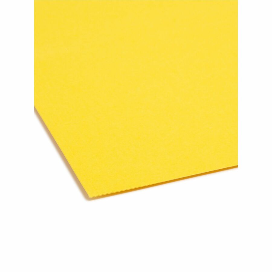 Smead Colored 1/3 Tab Cut Letter Recycled Fastener Folder - 8 1/2" x 11" - 3/4" Expansion - 2 x 2K Fastener(s) - 2" for Folder - Top Tab Location - Assorted Tab Position - 11 pt. - 2 Plys - Yellow - Reinforced Tab - 10% Recycled - 50 / Box