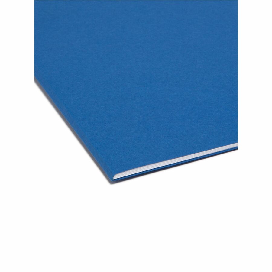 Smead Colored 1/3 Tab Cut Letter Recycled Top Tab File Folder - 8 1/2" x 11" - 3/4" Expansion - Top Tab Location - Assorted Tab Position - 11 pt. - 1 Plys - Navy Blue - Rounded Corner - 10% Recycled - 100 / Box