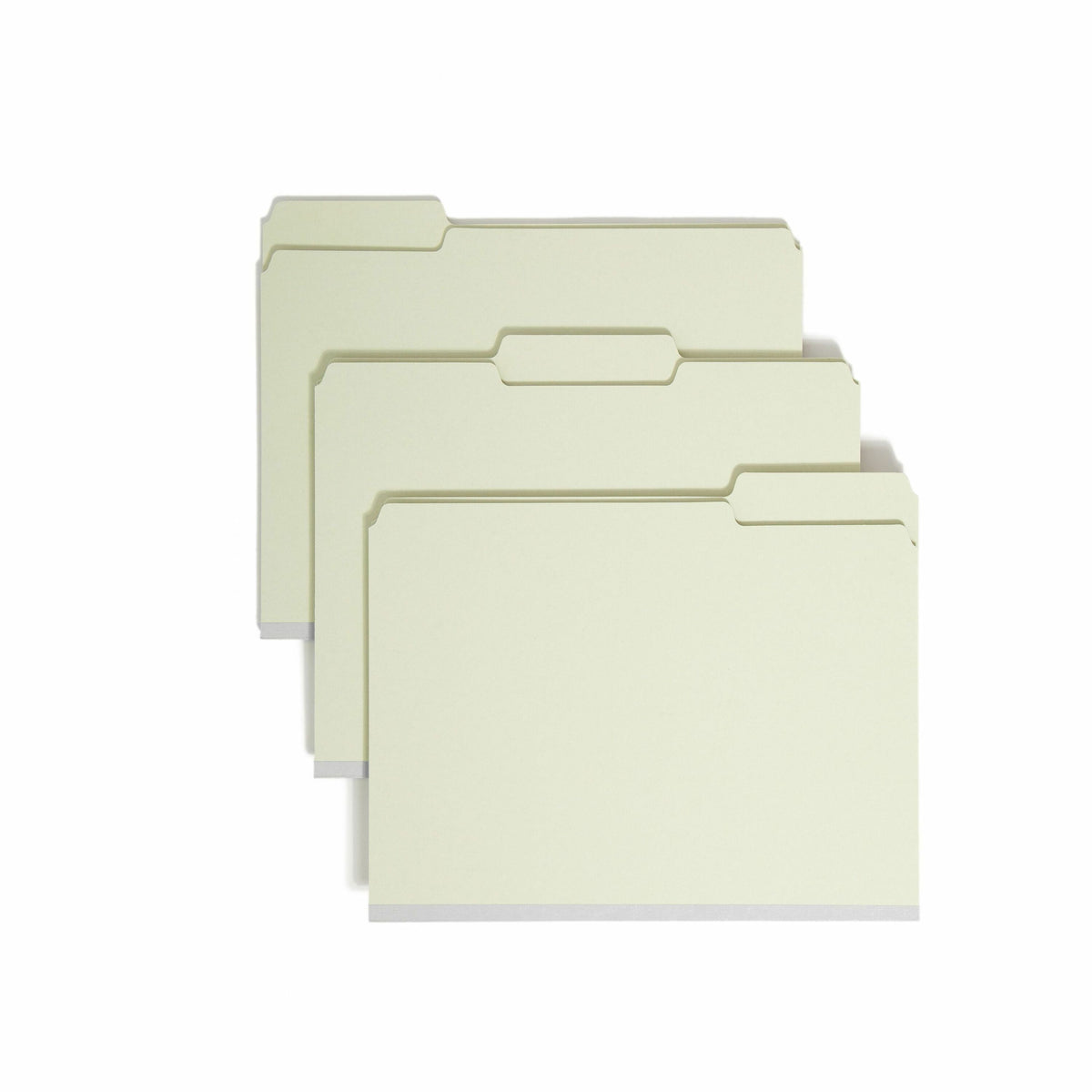 Smead 1/3 Tab Cut Letter Recycled Top Tab File Folder - 8 1/2" x 11" - 1" Expansion - Top Tab Location - Assorted Tab Position - 25 pt. - Pressboard - Gray, Green - Heavy Duty, Wear Resistant, Tear Resistant - 100% Recycled - 25 / Box