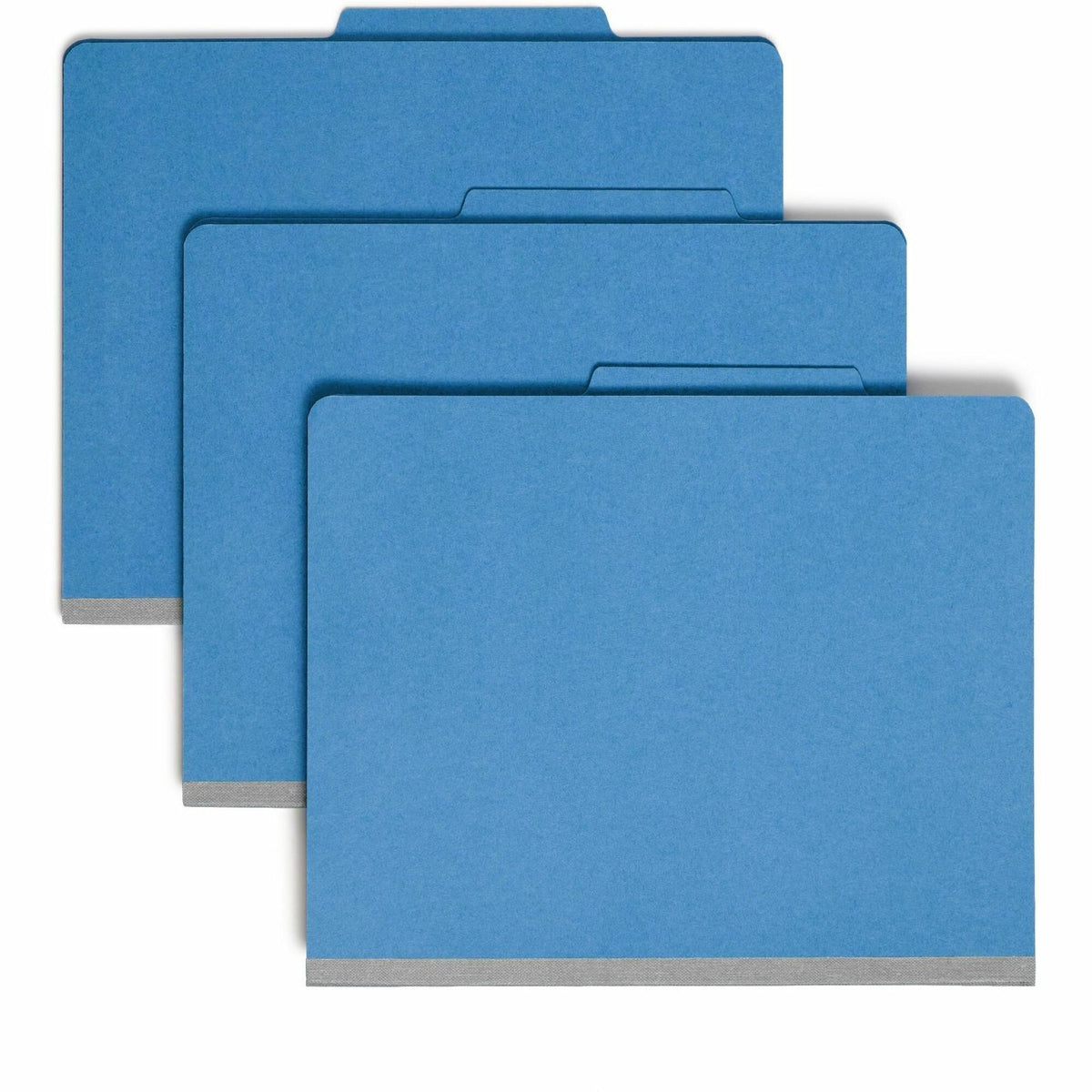 Smead Colored 2/5 Tab Cut Letter Recycled Classification Folder - 8 1/2" x 11" - 2" Expansion - 2 x 2B Fastener(s) - 2" for Folder - Top Tab Location - Right of Center Tab Position - 1 Divider(s) - 14 pt. - 2 Plys - Blue - 10% Recycled - 10 / Box