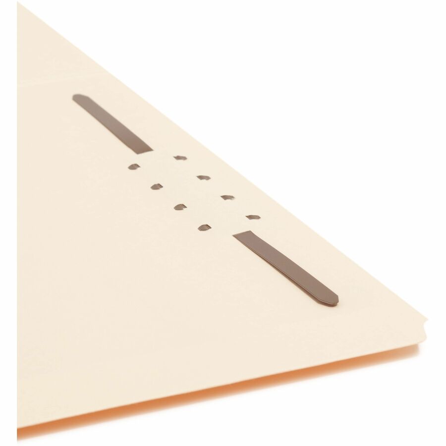 Smead Straight Tab Cut Letter Recycled Fastener Folder - 8 1/2" x 11" - 3/4" Expansion - 1 x 2K Fastener(s) - 2" for Folder - 11 pt. - 2 Plys - Manila - Reinforced Tab - 10% Recycled - 50 / Box