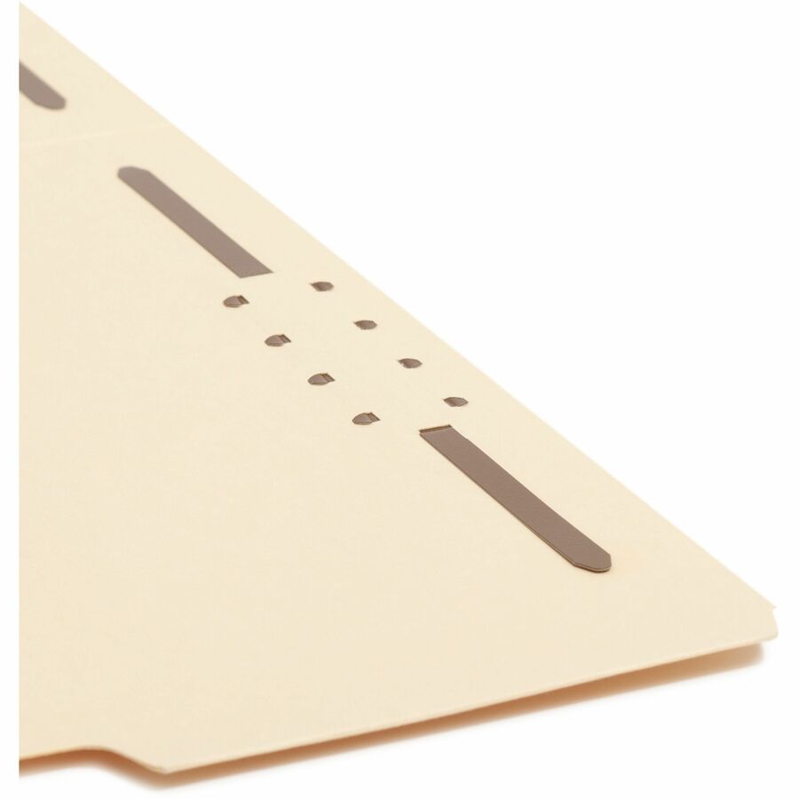 Smead 1/3 Tab Cut Letter Recycled Fastener Folder - 8 1/2" x 11" - 3/4" Expansion - 2 x 2K Fastener(s) - 2" for Folder - Top Tab Location - Assorted Tab Position - 11 pt. - 2 Plys - Manila - Acid-free, Reinforced Tab - 100% Recycled - 50 / Box