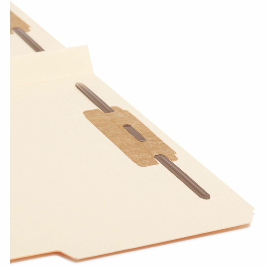 Smead 1/3 Tab Cut Letter Recycled Fastener Folder - 8 1/2" x 11" - 1 1/2" Expansion - 2 x 2B Fastener(s) - 1 1/2" for Folder - Top Tab Location - Assorted Tab Position - 14 pt. - 2 Plys - Manila - Reinforced Tab - 10% Recycled - 50 / Box