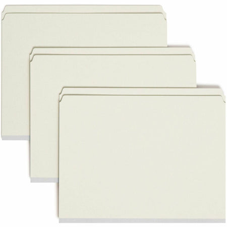 Smead Straight Tab Cut Letter Recycled Fastener Folder - 8 1/2" x 11" - 2" Expansion - 2 x 2S Fastener(s) - 2" for Folder - 25 pt. - Pressboard - Gray/Green - 100% Recycled - 25 / Box
