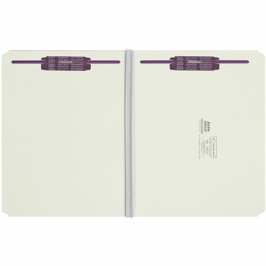Smead Straight Tab Cut Letter Recycled Fastener Folder - 8 1/2" x 11" - 2" Expansion - 2 x 2S Fastener(s) - 2" for Folder - 25 pt. - Pressboard - Gray/Green - 100% Recycled - 25 / Box