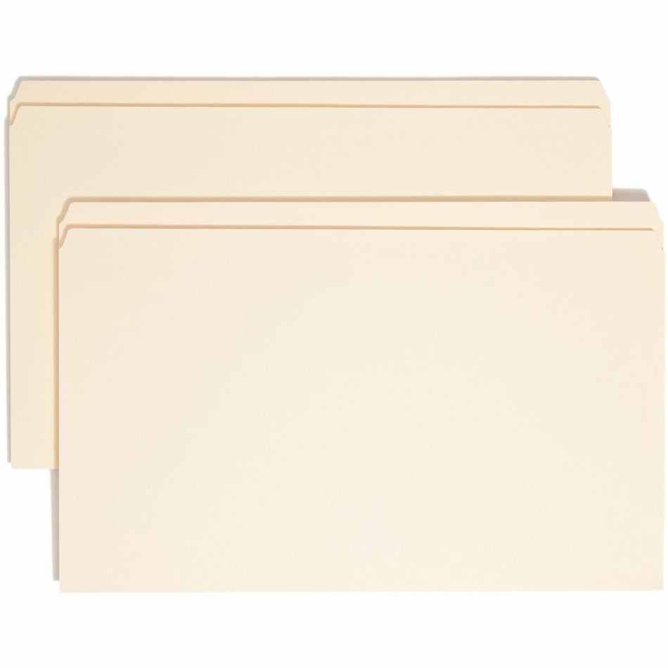 Smead Straight Tab Cut Legal Recycled Top Tab File Folder - 8 1/2" x 14" - 3/4" Expansion - 11 pt. - 2 Plys - Manila - Rounded Corner, Durable, Reinforced Tab - 10% Recycled - 100 / Box