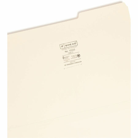Smead Legal Recycled File Folders - 1/3 Tab Cut 8.5’’ x 14’’ 100/Box - Top