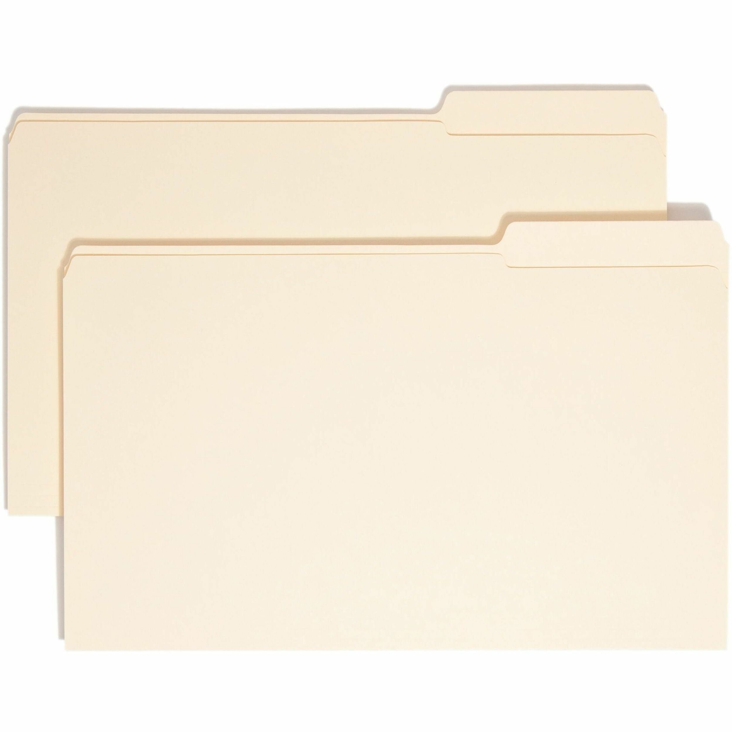 Smead 1/3 Tab Cut Legal Recycled Top Tab File Folder - 8 1/2" x 14" - 3/4" Expansion - Top Tab Location - Third Tab Position - 11 pt. - 2 Plys - Manila - Reinforced, Rounded Corner, Durable, Reinforced Tab - 10% Recycled - 100 / Box