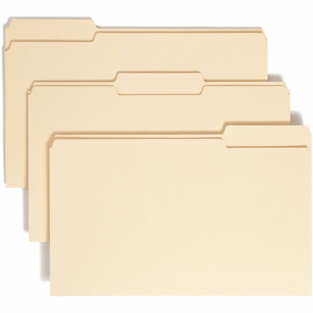 Smead 1/3 Tab Cut Legal Recycled Top Tab File Folder - 8 1/2" x 14" - 3/4" Expansion - Top Tab Location - Assorted Tab Position - 11 pt. - 1 Plys - Manila - Acid-free, Rounded Corner - 100% Recycled - 100 / Box