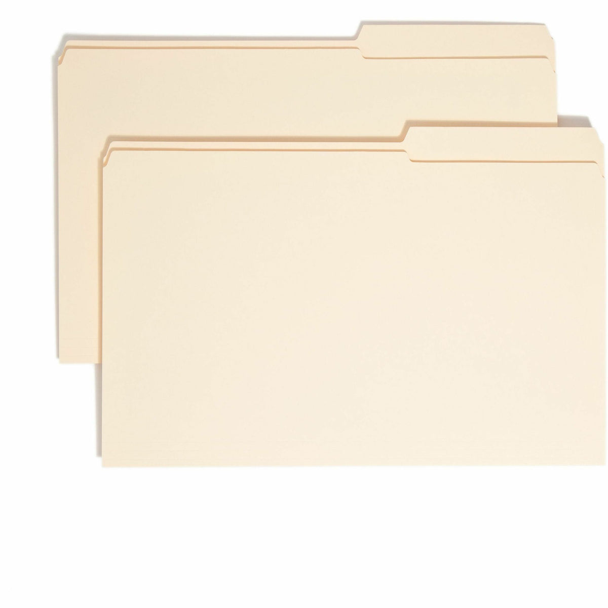 Smead 2/5 Tab Cut Legal Recycled Top Tab File Folder - 8 1/2" x 14" - 3/4" Expansion - Top Tab Location - Right Tab Position - 11 pt. - 2 Plys - Manila - Rounded Corner, Durable, Reinforced Tab - 10% Recycled - 100 / Box