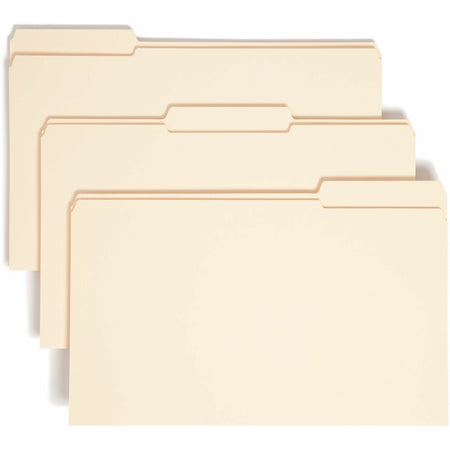 Smead 1/3 Tab Cut Legal Recycled Expanding File - 8 1/2" x 14" - 1 1/2" Expansion - Top Tab Location - Assorted Tab Position - 14 pt. - 2 Plys - Manila - 10% Recycled - 50 / Box