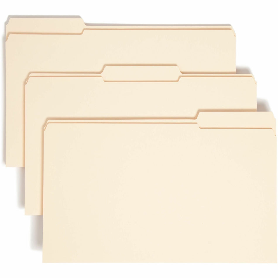 Smead 1/3 Tab Cut Legal Recycled Expanding File - 8 1/2" x 14" - 1 1/2" Expansion - Top Tab Location - Assorted Tab Position - 14 pt. - 2 Plys - Manila - 10% Recycled - 50 / Box