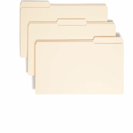Smead 1/3 Tab Cut Legal Recycled Top Tab File Folder - 8 1/2" x 14" - 3/4" Expansion - Top Tab Location - Assorted Tab Position - 14 pt. - 2 Plys - Manila - Reinforced Tab - 10% Recycled - 100 / Box