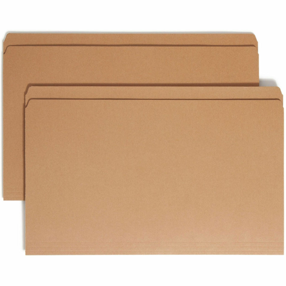 Smead Straight Tab Cut Legal Recycled Top Tab File Folder - 8 1/2" x 14" - 11 pt. - 2 Plys - Kraft - 10% Recycled - 100 / Box
