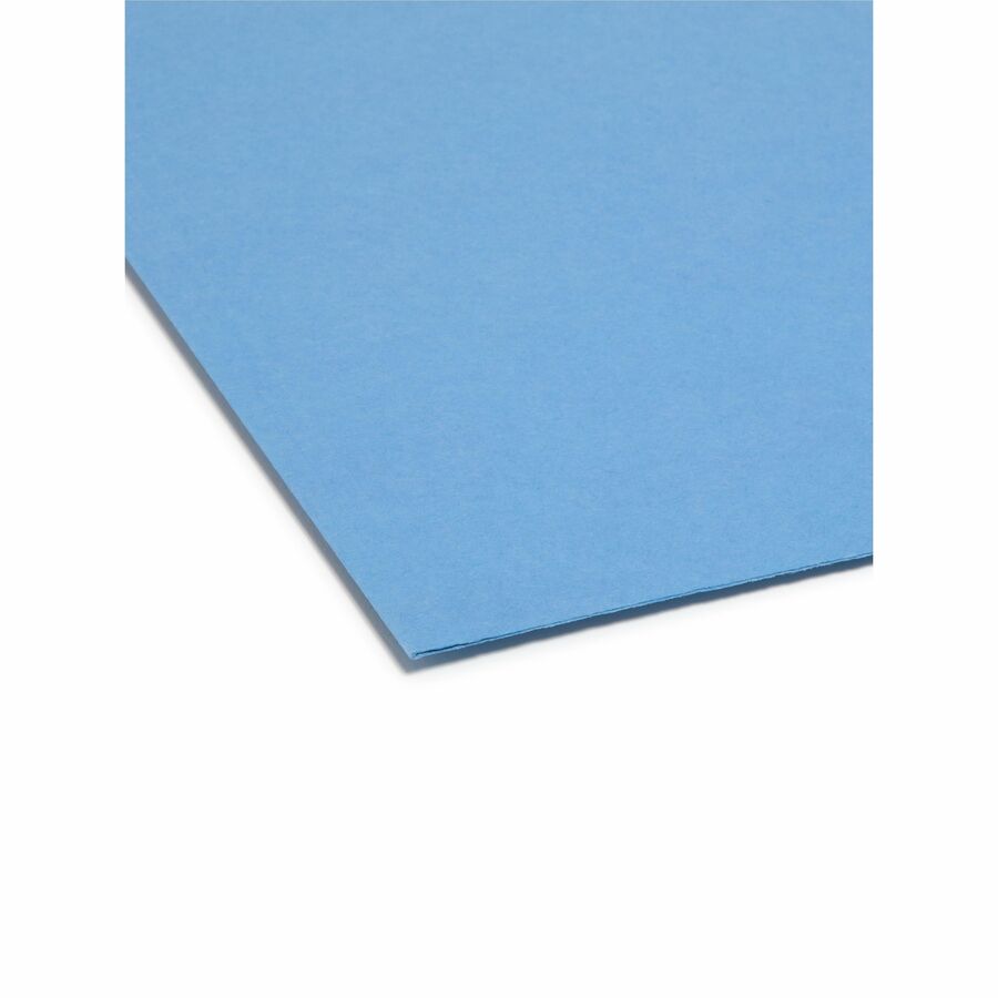 Smead Colored 1/3 Tab Cut Legal Recycled Top Tab File Folder - 8 1/2" x 14" - 3/4" Expansion - Top Tab Location - Assorted Tab Position - 11 pt. - 2 Plys - Blue - Reinforced - 10% Recycled - 100 / Box