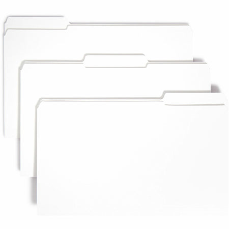 Smead Colored 1/3 Tab Cut Legal Recycled Top Tab File Folder - 8 1/2" x 14" - 3/4" Expansion - Top Tab Location - Assorted Tab Position - 11 pt. - 2 Plys - White - 10% Recycled - 100 / Box