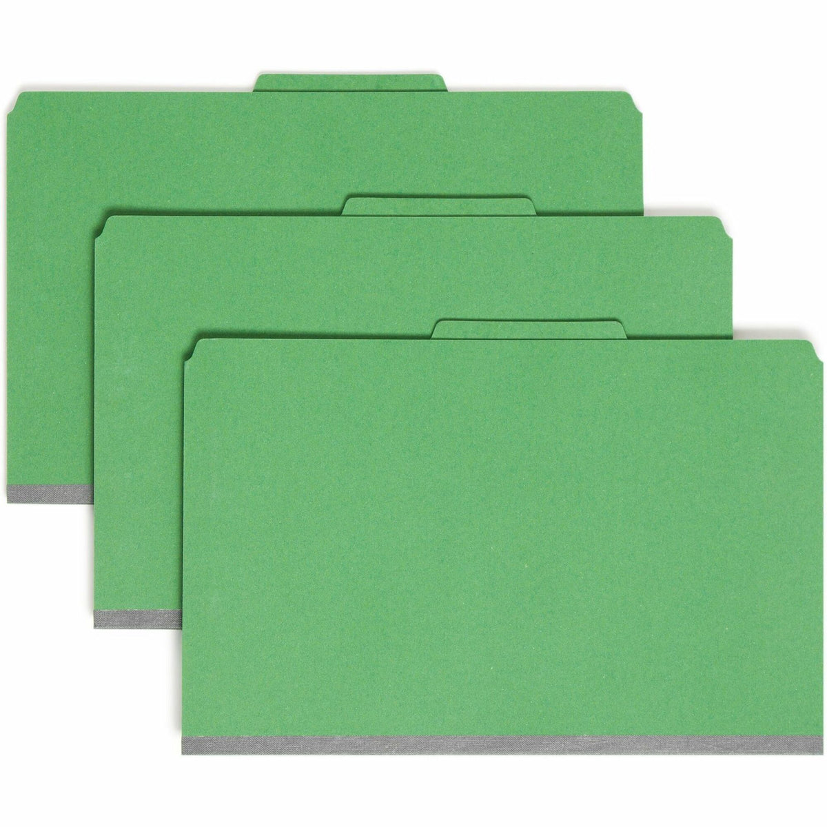 Smead SafeSHIELD 2/5 Tab Cut Legal Recycled Classification Folder - 8 1/2" x 14" - 2" Expansion - 2 x 2S Fastener(s) - 2" for Folder - Top Tab Location - Right of Center Tab Position - 2 Divider(s) - 25 pt. - Pressboard - Green - 100% Recycled - 10 / Box