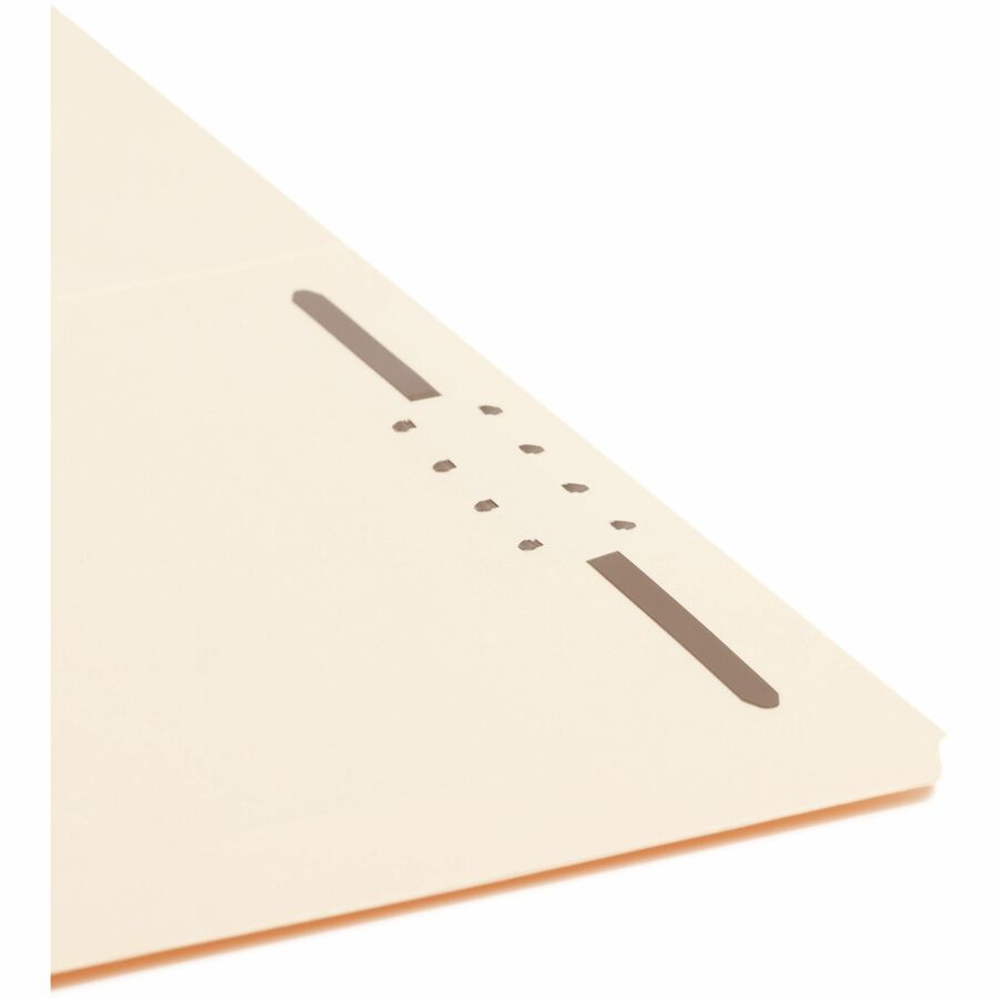 Smead Straight Tab Cut Legal Recycled Fastener Folder - 8 1/2" x 14" - 3/4" Expansion - 1 x 2K Fastener(s) - 2" for Folder - 11 pt. - 2 Plys - Manila - Reinforced Tab - 10% Recycled - 50 / Box