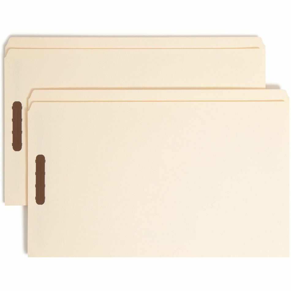 Smead Straight Tab Cut Legal Recycled Fastener Folder - 8 1/2" x 14" - 3/4" Expansion - 2 x 2K Fastener(s) - 2" for Folder - 11 pt. - 2 Plys - Manila - Reinforced Tab - 10% Recycled - 50 / Box