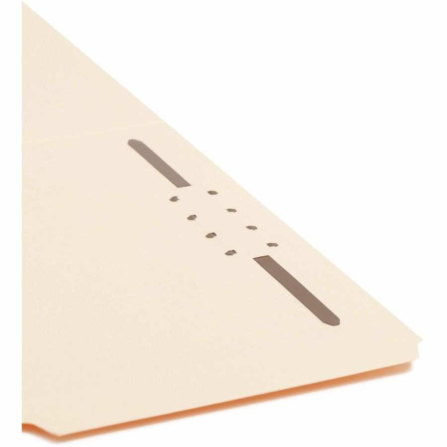 Smead 1/3 Tab Cut Legal Recycled Fastener Folder - 8 1/2" x 14" - 3/4" Expansion - 1 x 2K Fastener(s) - 2" for Folder - Top Tab Location - Assorted Tab Position - 11 pt. - 2 Plys - Manila - Reinforced Tab - 10% Recycled - 50 / Box