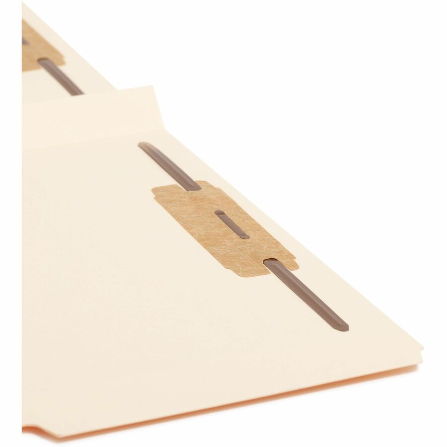 Smead 1/3 Tab Cut Legal Recycled Fastener Folder - 8 1/2" x 14" - 1 1/2" Expansion - 2 x 2B Fastener(s) - 1 1/2" for Folder - Top Tab Location - Assorted Tab Position - 14 pt. - 2 Plys - Manila - Reinforced Tab - 10% Recycled - 50 / Box