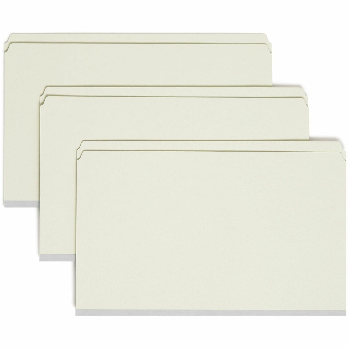Smead Straight Tab Cut Legal Recycled Fastener Folder - 8 1/2" x 14" - 2" Expansion - 2 x 2S Fastener(s) - 2" for Folder - 25 pt. - Pressboard - Gray, Green - 100% Recycled - 25 / Box