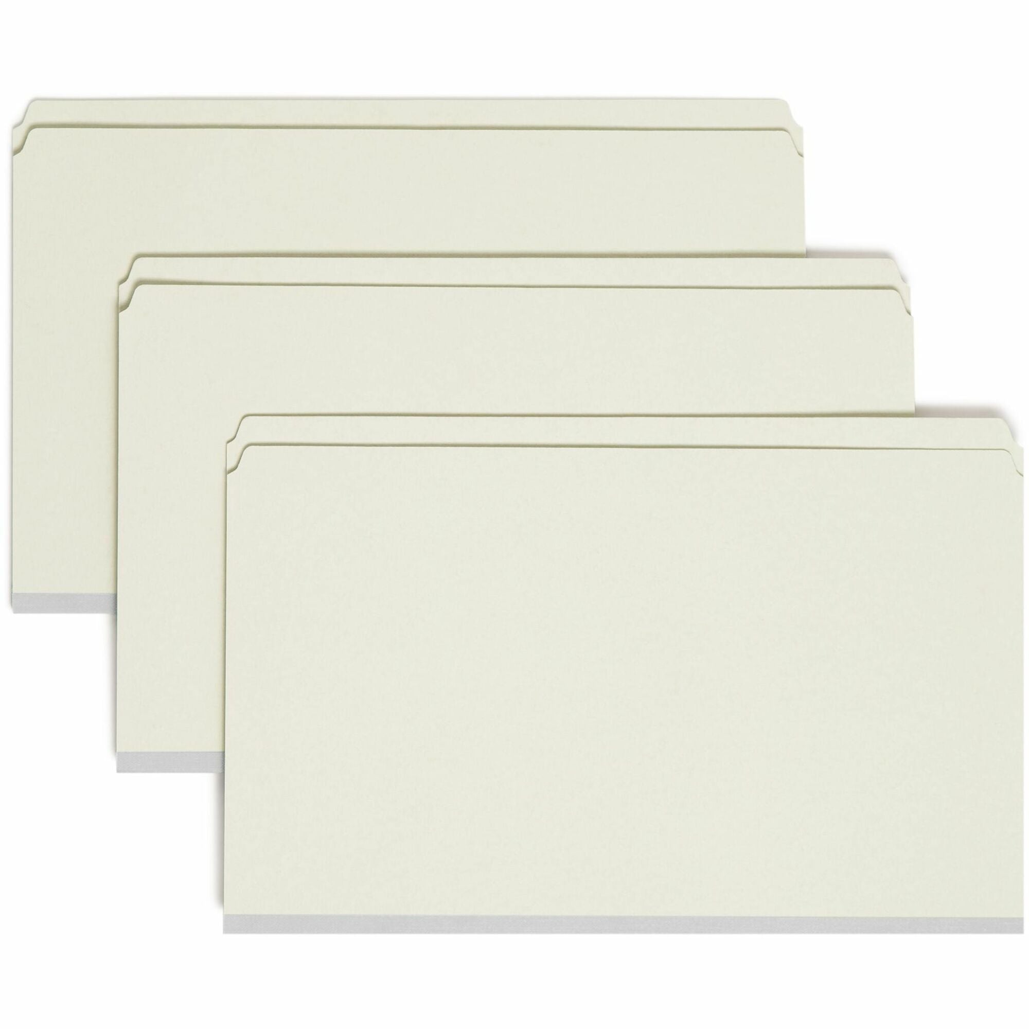 Smead Straight Tab Cut Legal Recycled Fastener Folder - 8 1/2" x 14" - 2" Expansion - 2 x 2S Fastener(s) - 2" for Folder - 25 pt. - Pressboard - Gray, Green - 100% Recycled - 25 / Box