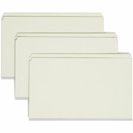 Smead Straight Tab Cut Legal Recycled Fastener Folder - 8 1/2" x 14" - 2" Expansion - 2 x 2S Fastener(s) - 2" for Folder - 25 pt. - Pressboard - Gray, Green - 100% Recycled - 25 / Box
