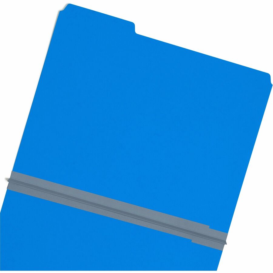 Smead Colored 1/3 Tab Cut Letter Recycled Top Tab File Folder - 8 1/2" x 11" - 1" Expansion - Top Tab Location - Assorted Tab Position - 25 pt. - Pressboard - Dark Blue - Rounded Corner, Tear Resistant, Wear Resistant - 100% Recycled - 25 / Box