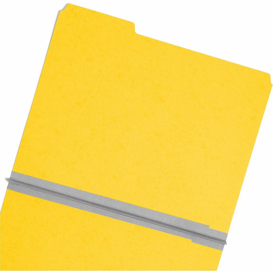 Smead Colored 1/3 Tab Cut Letter Recycled Top Tab File Folder - 8 1/2" x 11" - 1" Expansion - Top Tab Location - Assorted Tab Position - 25 pt. - Pressboard - Yellow - Rounded Corner, Wear Resistant, Tear Resistant - 100% Recycled - 25 / Box