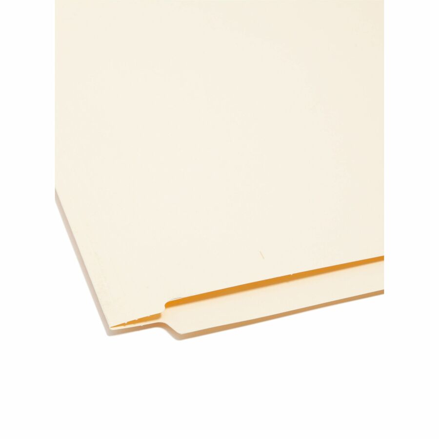 Smead Straight Tab Cut Letter Recycled End Tab File Folder - 8 1/2" x 11" - 3/4" Expansion - 11 pt. - 1 Plys - Manila - Durable - 10% Recycled - 100 / Box