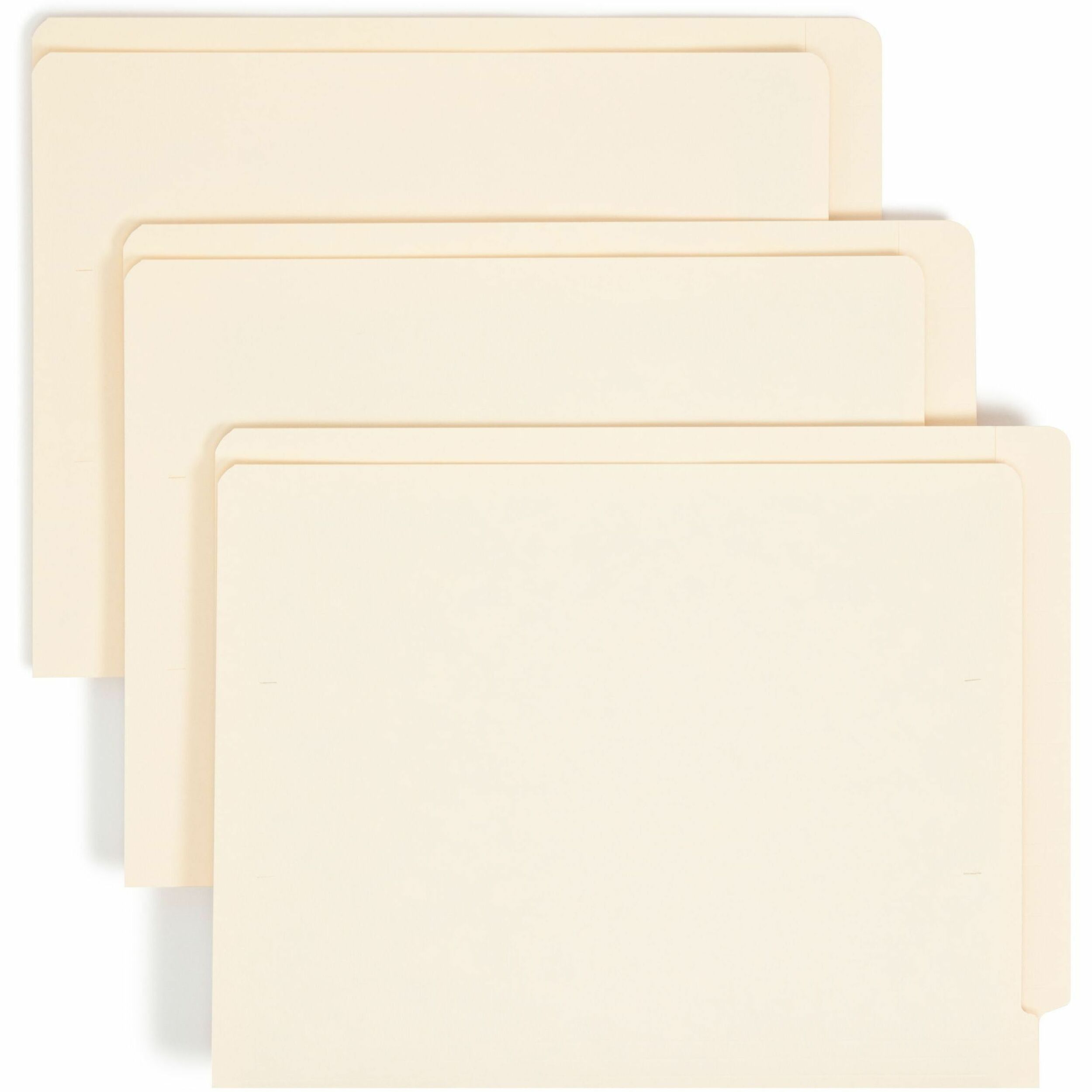 Smead Straight Tab Cut Letter Recycled End Tab File Folder - 8 1/2" x 11" - 3/4" Expansion - 11 pt. - 2 Plys - Manila - Durable - 10% Recycled - 100 / Box