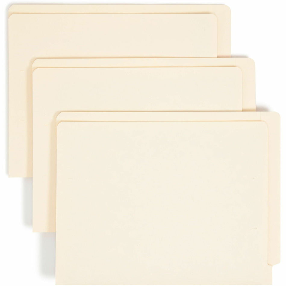 Smead Straight Tab Cut Letter Recycled End Tab File Folder - 8 1/2" x 11" - 3/4" Expansion - 11 pt. - 2 Plys - Manila - Durable - 10% Recycled - 100 / Box