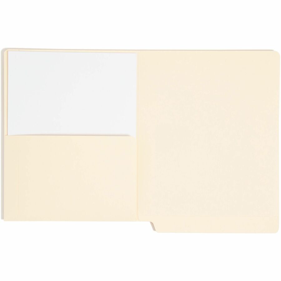 Smead Straight Tab Cut Letter Recycled File Pocket - 8 1/2" x 11" - 1 Pocket(s) - 11 pt. - 2 Plys - Manila - Heavyweight Cover, Embossed - 10% Recycled - 50 / Box