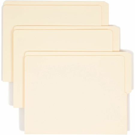Smead Shelf-Master 1/2 Tab Cut Letter Recycled End Tab File Folder - 8 1/2" x 11" - 3/4" Expansion - End Tab Location - Top Tab Position - 11 pt. - 2 Plys - Manila - Reinforced - 10% Recycled - 100 / Box