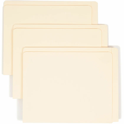 Smead Letter Recycled End Tab File Folder - 8 1/2" x 11" - 3/4" Expansion - 11 pt. - 2 Plys - Manila - 10% Recycled - 100 / Box