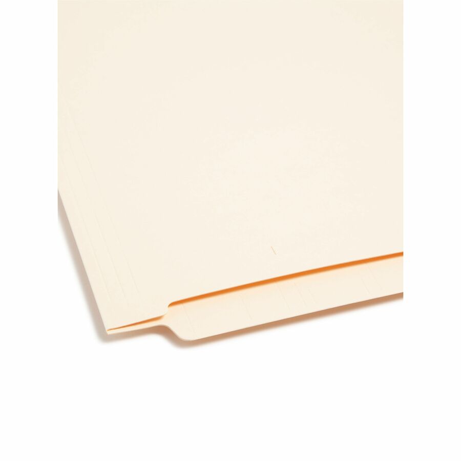 Smead Shelf-Master Straight Tab Cut Letter Recycled End Tab File Folder - 8 1/2" x 11" - 3/4" Expansion - 14 pt. - 2 Plys - Manila - Reinforced Tab, Embossed - 10% Recycled - 50 / Box
