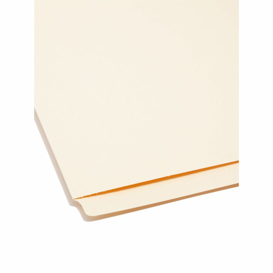 Smead Straight Tab Cut Letter Recycled End Tab File Folder - 8 1/2" x 11" - 3/4" Expansion - 14 pt. - 2 Plys - Manila - Embossed - 10% Recycled - 100 / Box