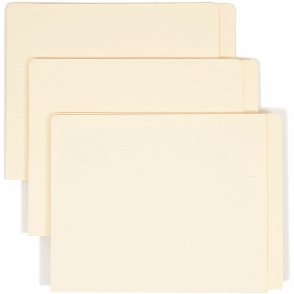 Smead Straight Tab Cut Letter Recycled End Tab File Folder - 8 1/2" x 11" - 3/4" Expansion - 14 pt. - 2 Plys - Manila - Embossed - 10% Recycled - 100 / Box