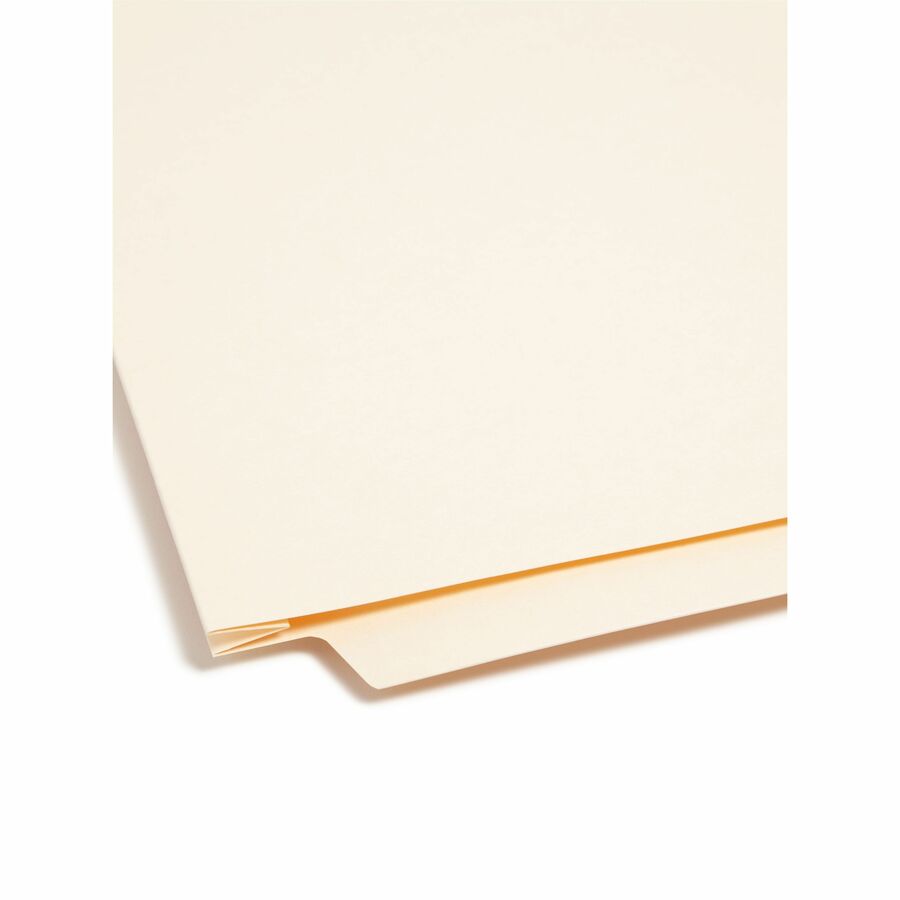 Smead Straight Tab Cut Letter Recycled End Tab File Folder - 8 1/2" x 11" - 1 1/2" Expansion - 14 pt. - 2 Plys - Manila - Reinforced, Embossed - 10% Recycled - 50 / Box
