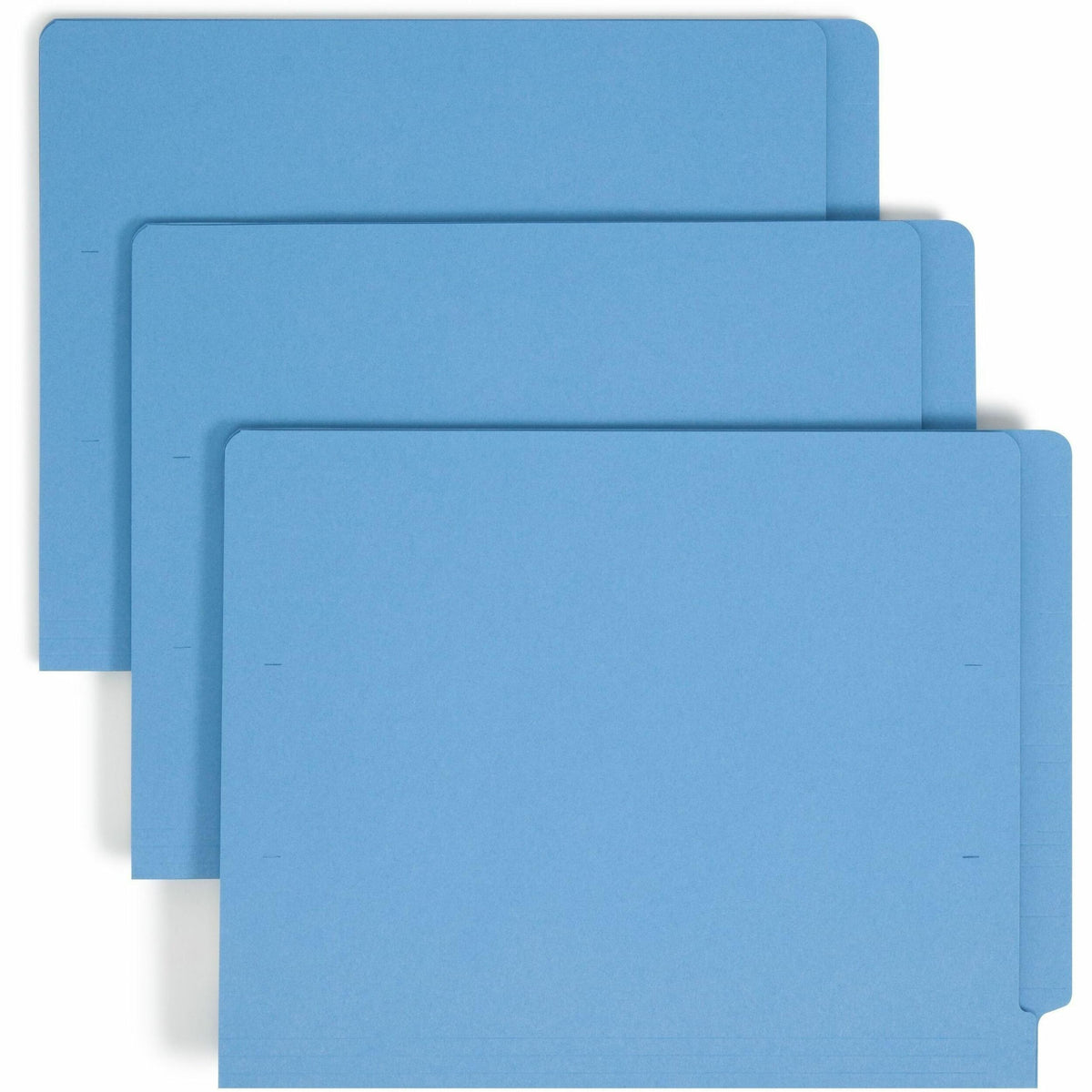 Smead Shelf-Master Straight Tab Cut Letter Recycled End Tab File Folder - 8 1/2" x 11" - 3/4" Expansion - 11 pt. - 2 Plys - Blue - Heavy Duty, Reinforced Tab - 10% Recycled - 100 / Box