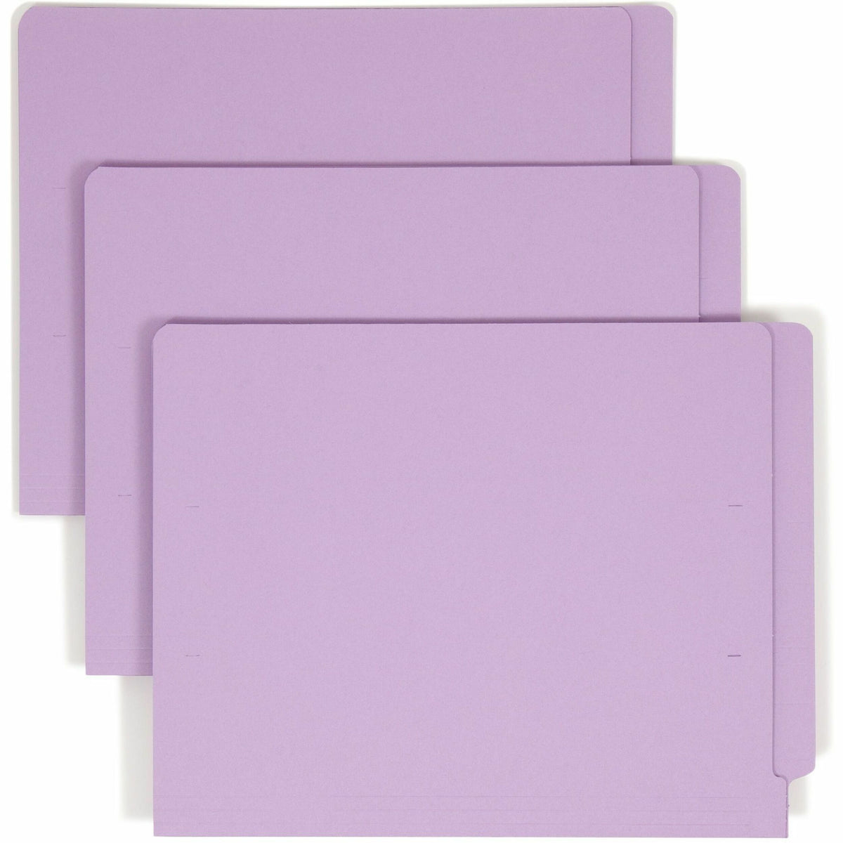 Smead Shelf-Master Straight Tab Cut Letter Recycled End Tab File Folder - 8 1/2" x 11" - 3/4" Expansion - 11 pt. - 2 Plys - Lavender - Heavy Duty, Reinforced Tab - 10% Recycled - 100 / Box