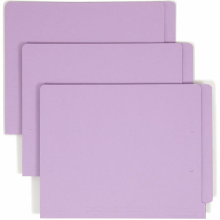 Smead Shelf-Master Straight Tab Cut Letter Recycled End Tab File Folder - 8 1/2" x 11" - 3/4" Expansion - 11 pt. - 2 Plys - Lavender - Heavy Duty, Reinforced Tab - 10% Recycled - 100 / Box
