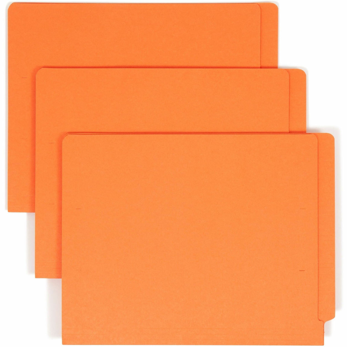 Smead Shelf-Master Straight Tab Cut Letter Recycled End Tab File Folder - 8 1/2" x 11" - 3/4" Expansion - 11 pt. - 2 Plys - Orange - Heavy Duty, Reinforced Tab - 10% Recycled - 100 / Box
